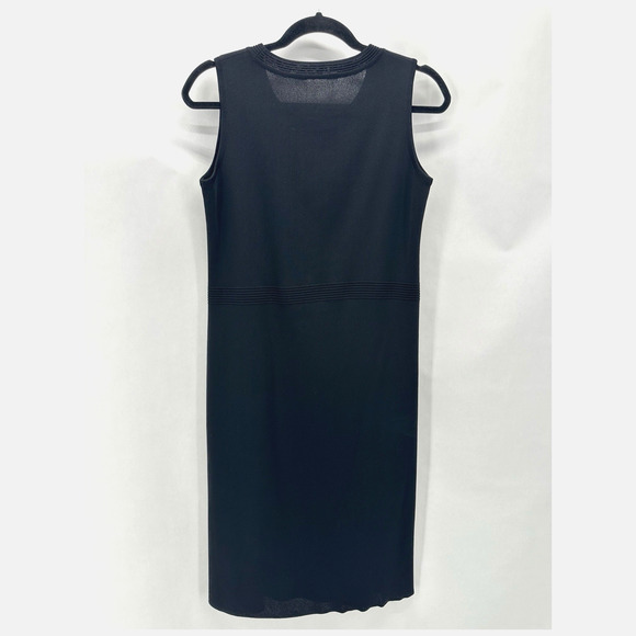 Misook Sheath Dress Knit Midi Size S Sleeveless Pintuck Pleated Preppy Classic - Picture 2 of 7